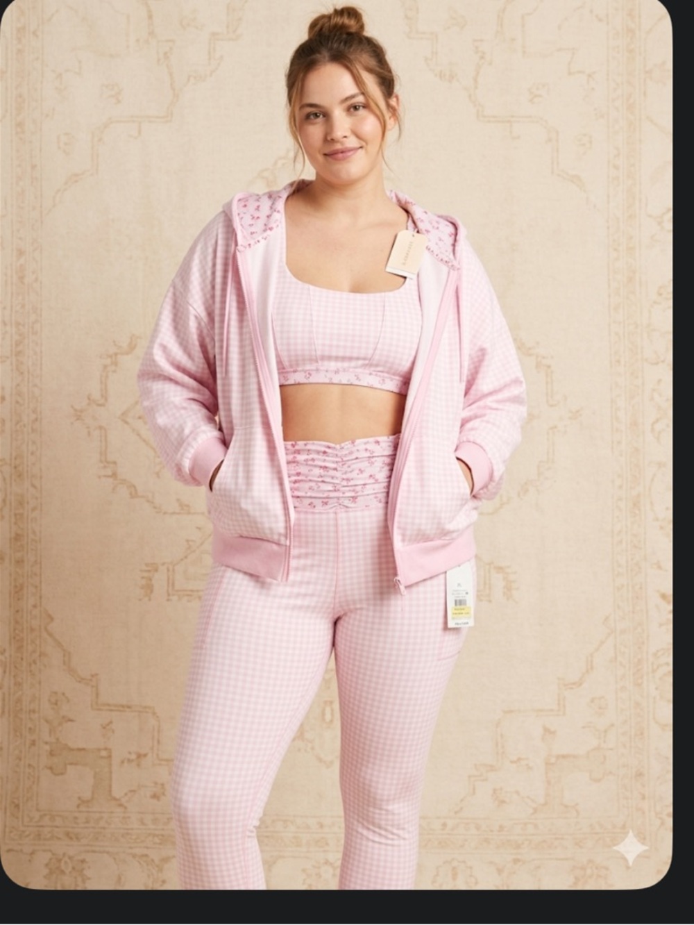 Blogilates three piece  set.Sweatshirt XL corset bra 1X and legging XL NWT